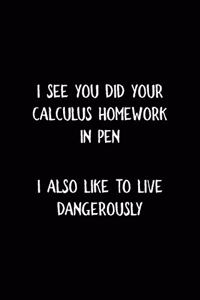 I See You did Your Calculus Homework In Pen I Also Like To Live Dangerously