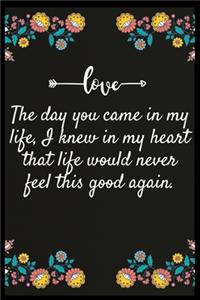 The day you came in my life, I knew in my heart that life would never feel this good again.