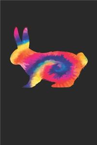 Tie Dye Rabbit Notebook - Rabbits Gift - Vintage Rabbit Lover Journal - Tie Dye Diary for Rabbit Lovers Zookeepers Endangered Animal Activists