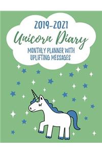 Unicorn 2019-2021 Monthly Planner With Uplifting Messages