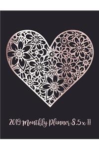 2019 Monthly Planner 8.5 x 11