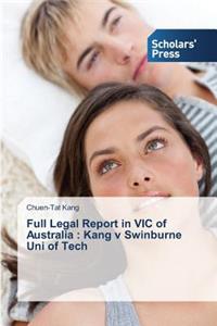 Full Legal Report in VIC of Australia