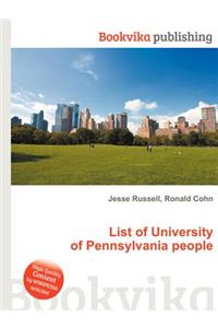 List of University of Pennsylvania People