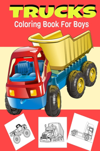 Trucks Coloring Book For Boys