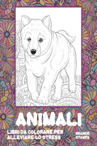 Libri da colorare per alleviare lo stress - Grande stampa - Animali
