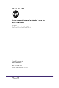 Product-oriented Software Certification Process for Software Synthesis