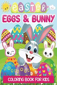 Easter bunny & eggs coloring book for kids