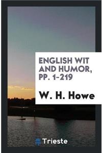English Wit and Humor, Pp. 1-219