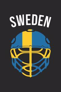 Sweden Hockey Notebook - Sweden Flag Hockey Helmet - Gift for Hockey Player - Hockey Diary