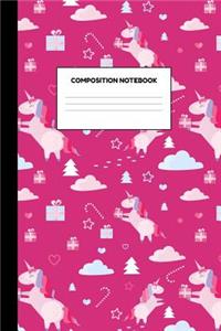 Composition Notebook: Wonderful Unicorn School Supplies for Girls - College Ruled Paper Notebook Journal Blank Lined Workbook for Teens Kids Students for Home School for 