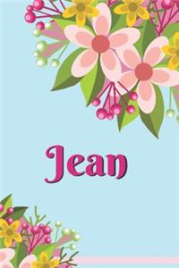 Jean Personalized Blank Lined Journal Notebook