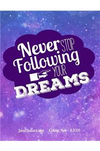 Never Stop Following Your Dreams