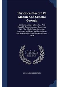 Historical Record Of Macon And Central Georgia