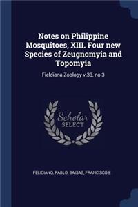 Notes on Philippine Mosquitoes, XIII. Four new Species of Zeugnomyia and Topomyia