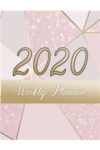 Trendy Pink and Gold Glitter Weekly Planner