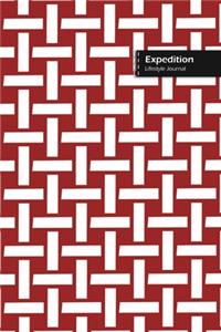 Expedition Lifestyle Journal, Wide Ruled Write-in Dotted Lines, (A5) 6 x 9 Inch, Notebook, 288 pages (144 shts) (Red)