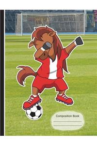 Dabbing Horse Soccer Player Composition Notebook
