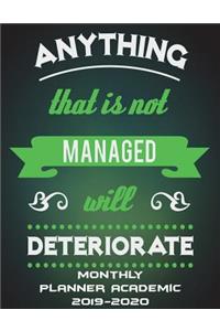 Monthly Planner Academic 2019-2020