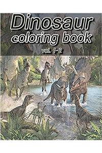 Dinosaur Coloring Books: Stress Relieving Coloring Book: 1-2