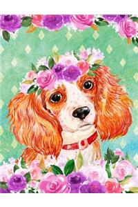 My Big Fat Journal Notebook For Dog Lovers King Charles Spaniel In Flowers