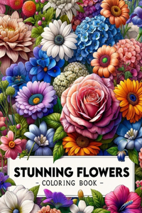 Stunning Flowers Coloring Book