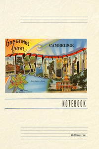 Vintage Lined Notebook Greetings from Cambridge, Massachusetts