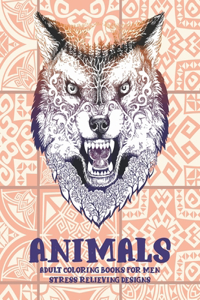 Adult Coloring Books for Men - Animals - Stress Relieving Designs