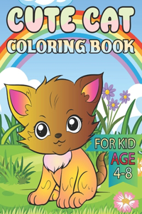 cute cat coloring book for kid age 4-8