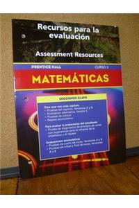 Prentice Hall Math Course 3 Spanish Assessment Resources Blackline Masters 2004c