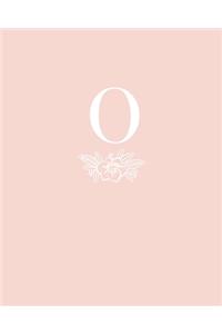 O: 110 Dot-Grid Pages - Light Pink Monogram Journal and Notebook with a Simple Vintage Floral Design - Personalized Initial Letter Journal - Monogramed