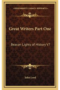 Great Writers Part One