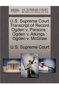 U.S. Supreme Court Transcript of Record Ogden V. Parsons