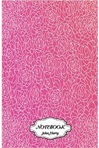 Notebook Journal Dot-grid, Pink Flower Pattern