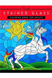 Simple Stained Glass Coloring Book For Adults