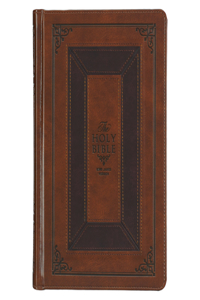 KJV Study Bible, Standard King James Version Holy Bible, Thumb Tabs, Ribbons, Faux Leather, Toffee/Burgundy Debossed