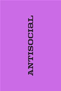 Funny Lined Notepad/Notebook - Antisocial - Pink