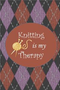 Knitting is My Therapy: Blank Lined Notebook to Write in Notes, Ideas or Use as Diary - Perfect Gift ideas for Birthday, Christmas or any special occasions for Knitting Lov