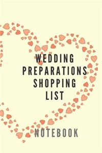 Wedding preparations shopping list notebook ideal for wedding shopping essentials and to be ready for the wedding day