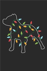 Pitbull with Christmas Lights - Christmas Notebook - Pitbull Diary - Dog Journal - Christmas Gift for Dog Lover