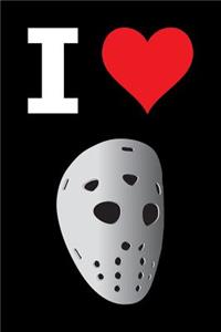 Blank Notebook - 100 Pages - I Love Hockey - Mask