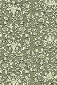 2019 Daily Planner Dusty Green Asian Damask 384 Pages