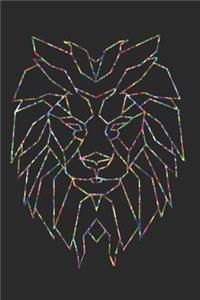 Polygon Lion Journal with Prompts for Kids