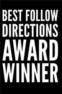 Best Follow Directions Award Winner