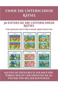 Vor-Kindergarten Arbeitsblätter (Finde die Unterschiede Rätsel)