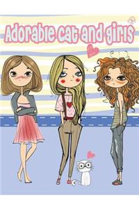 Adorable Cat And Girls