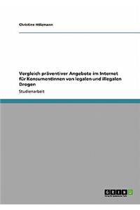 Vergleich präventiver Angebote im Internet für KonsumentInnen von legalen und illegalen Drogen