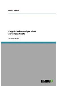 Linguistische Analyse eines Zeitungsartikels