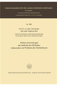 Weitere Anwendungen Der Methode Der Lie-Reihen