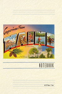 Vintage Lined Notebook Greetings from Maine