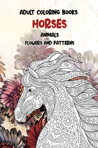 Adult Coloring Books Flowers and Patterns - Animal - Horses